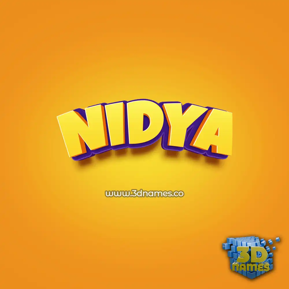 nidya in Orange Toon style - 3D name wallpaper