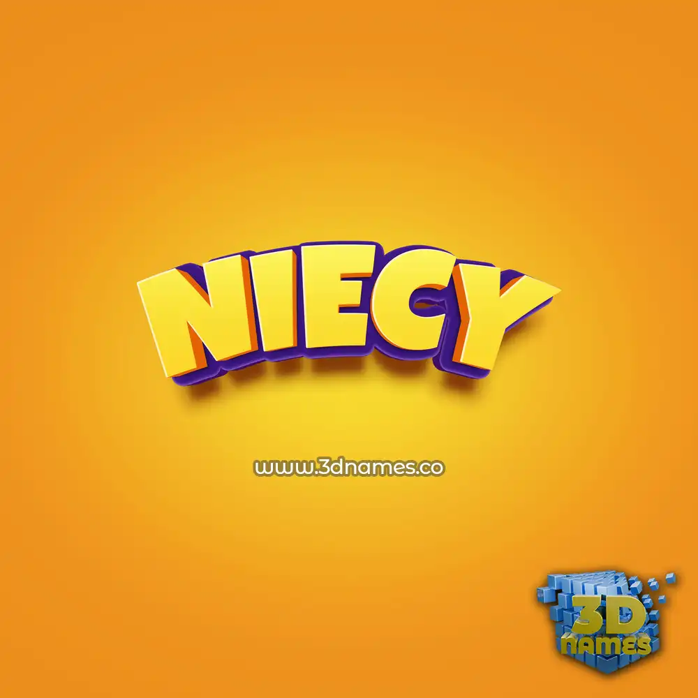 niecy in Orange Toon style - 3D name wallpaper