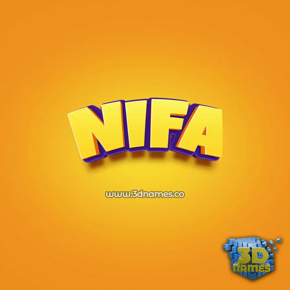 nifa in Orange Toon style - 3D name wallpaper