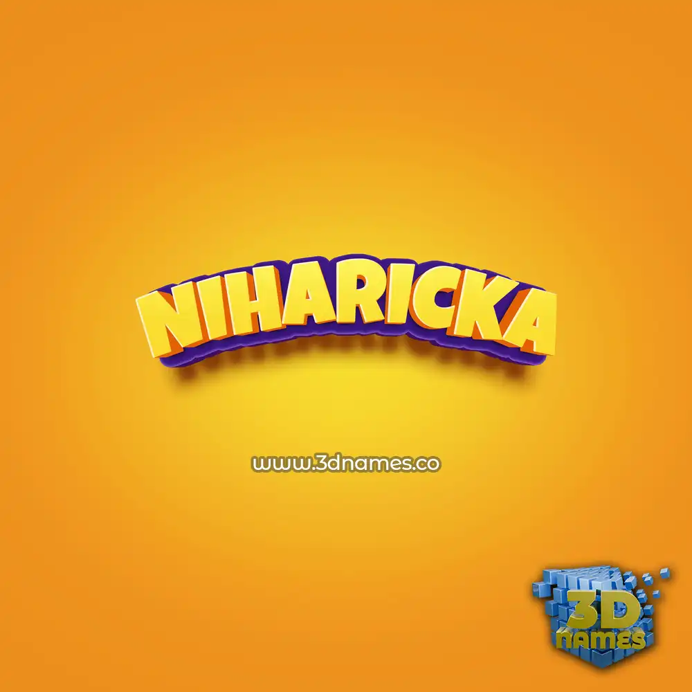 niharicka in Orange Toon style - 3D name wallpaper