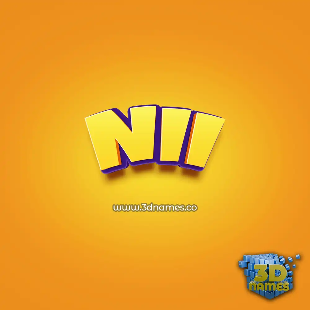 nii in Orange Toon style - 3D name wallpaper