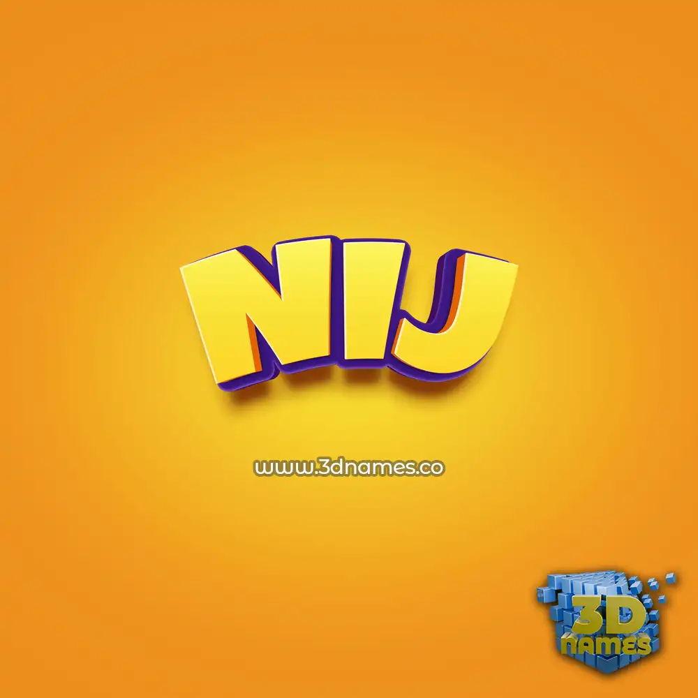 nij in Orange Toon style - 3D name wallpaper