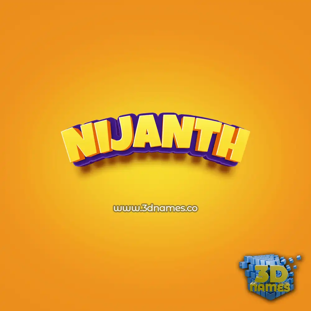 nijanth in Orange Toon style - 3D name wallpaper