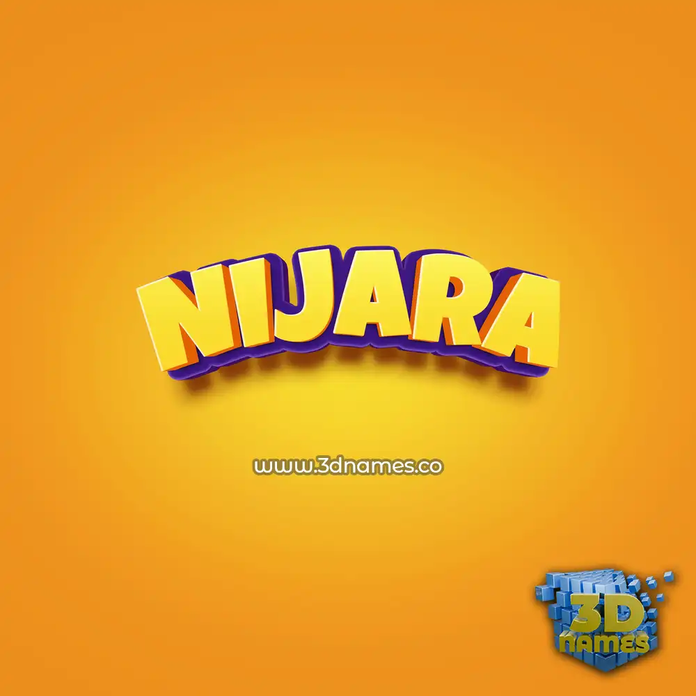 nijara in Orange Toon style - 3D name wallpaper