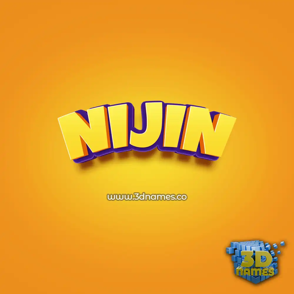 nijin in Orange Toon style - 3D name wallpaper