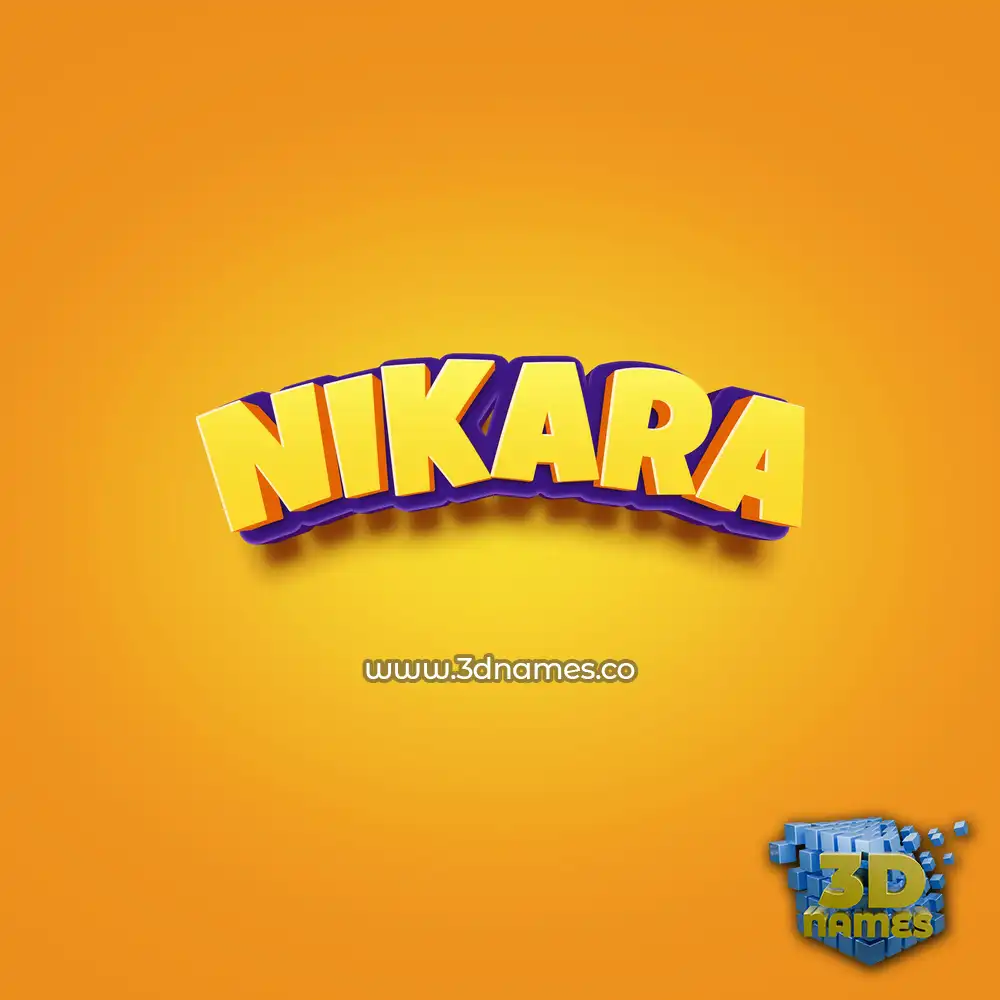 nikara in Orange Toon style - 3D name wallpaper