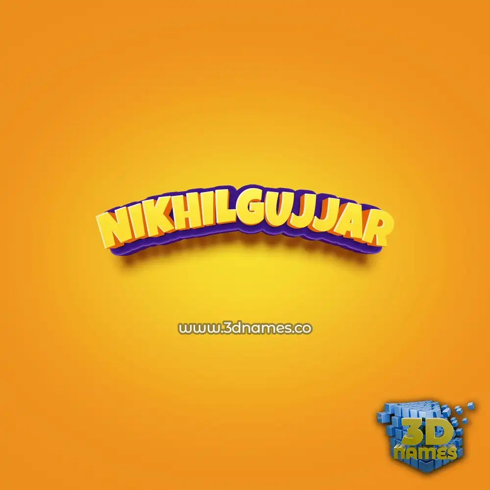 nikhilgujjar in Orange Toon style - 3D name wallpaper