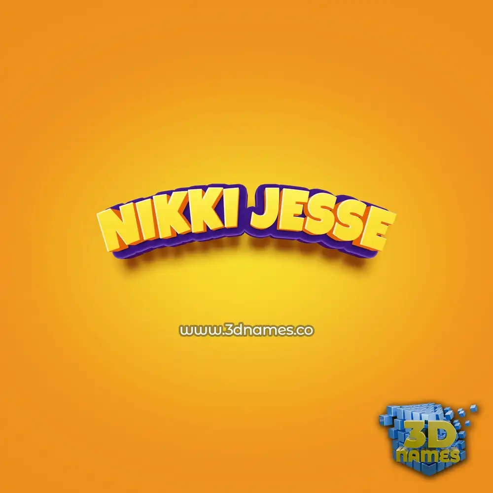 nikki jesse in Orange Toon style - 3D name wallpaper