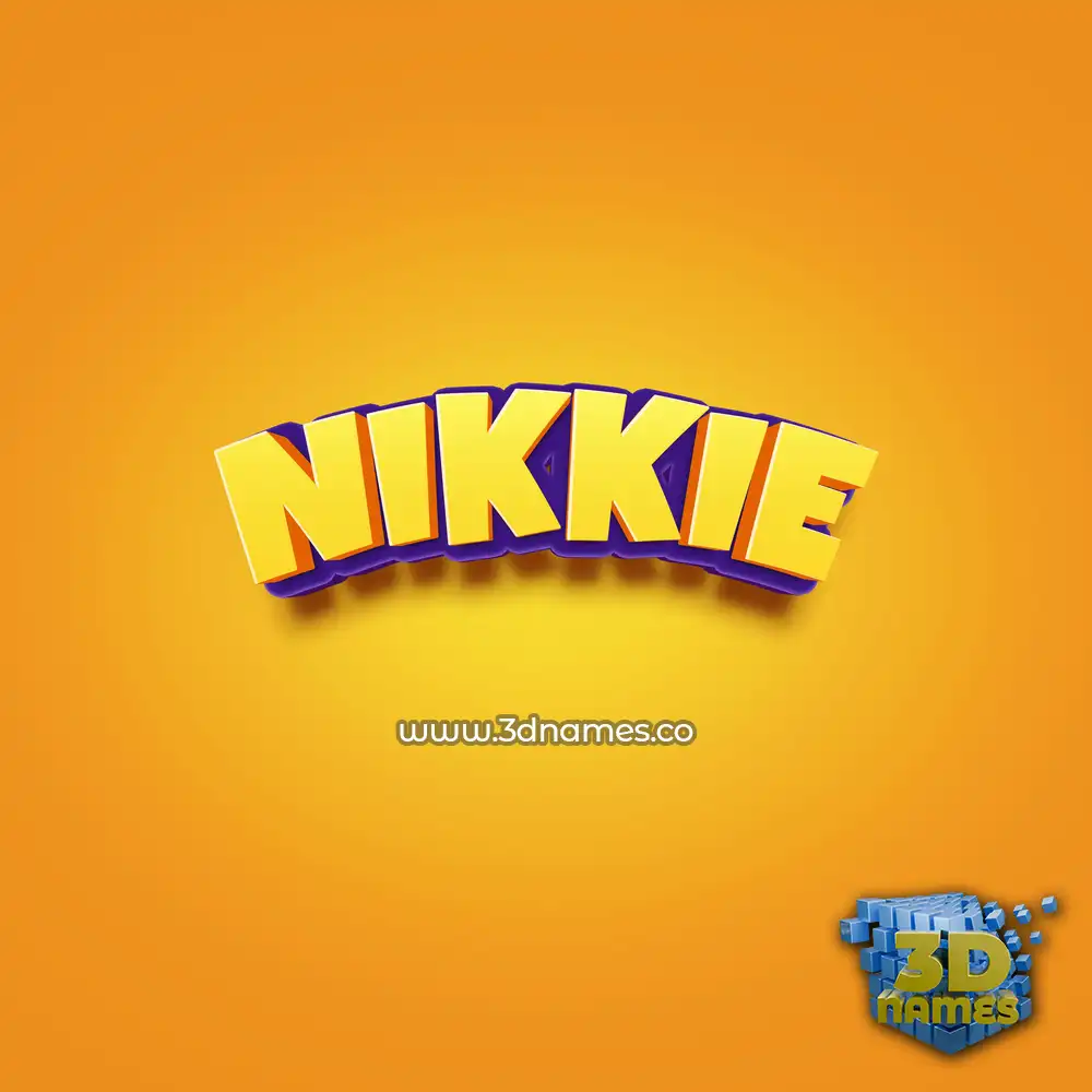 nikkie in Orange Toon style - 3D name wallpaper