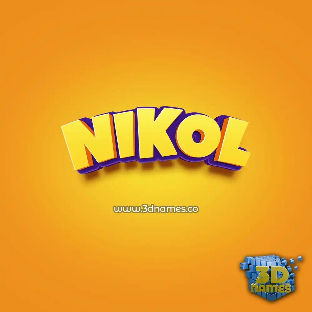 nikol in Orange Toon style - 3D name wallpaper