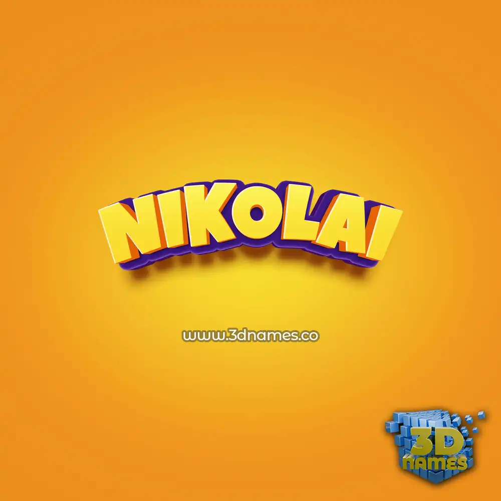 nikolai in Orange Toon style - 3D name wallpaper