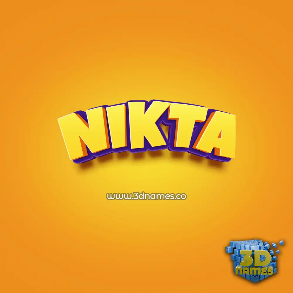 nikta in Orange Toon style - 3D name wallpaper