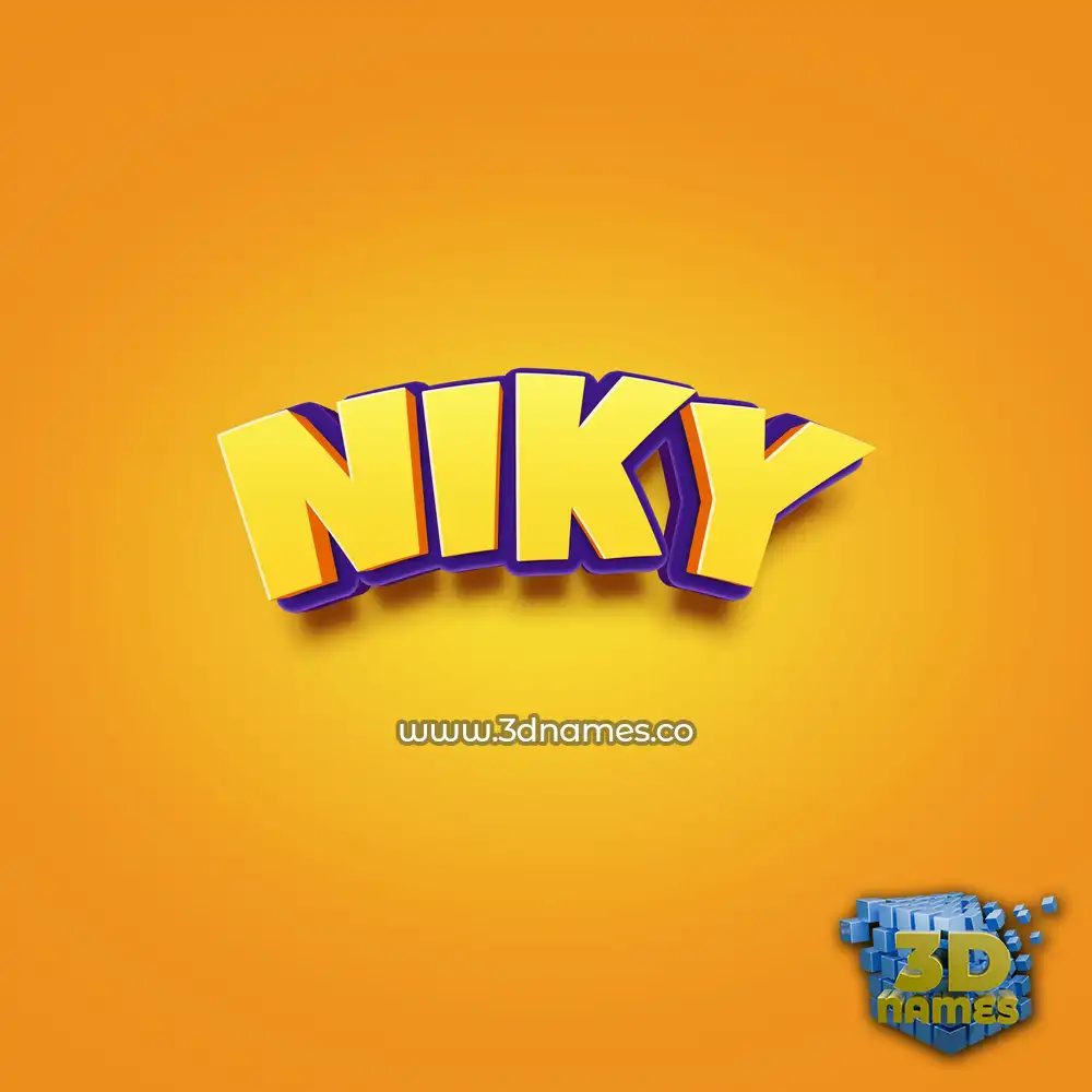 niky in Orange Toon style - 3D name wallpaper