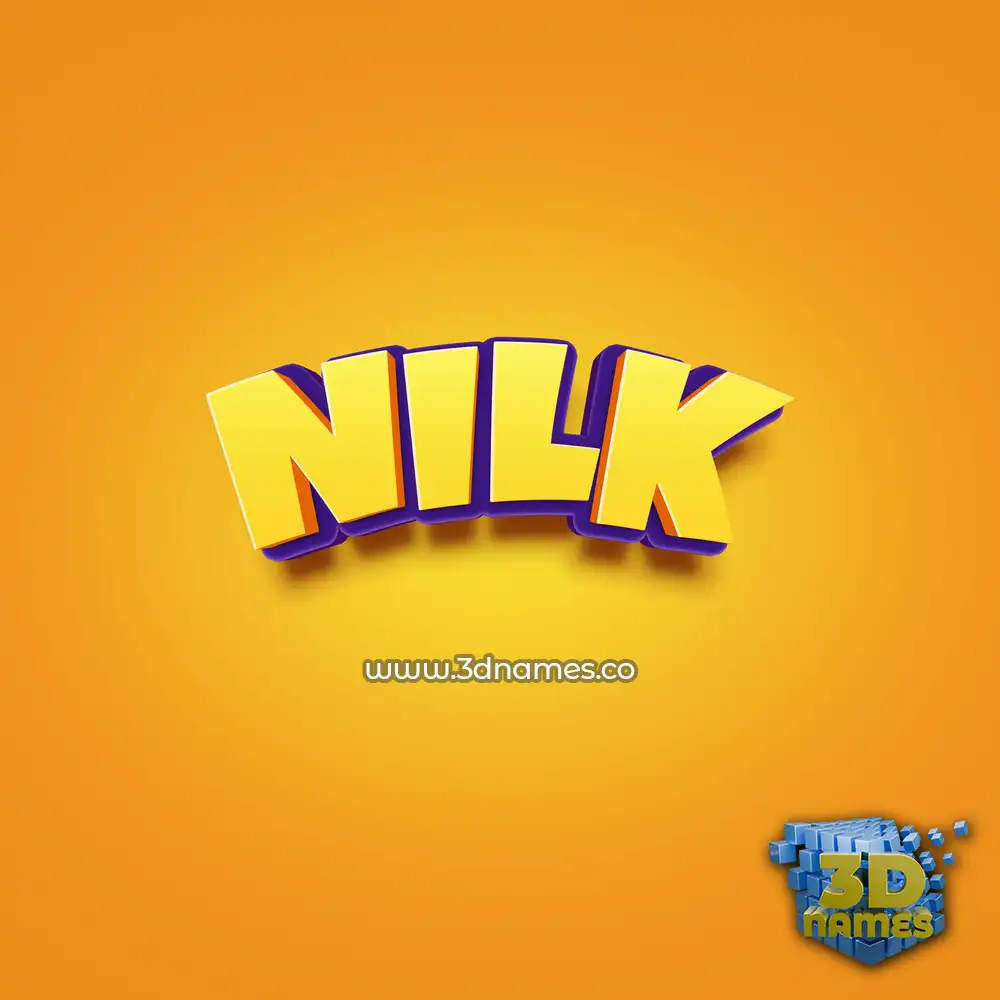 nilk in Orange Toon style - 3D name wallpaper