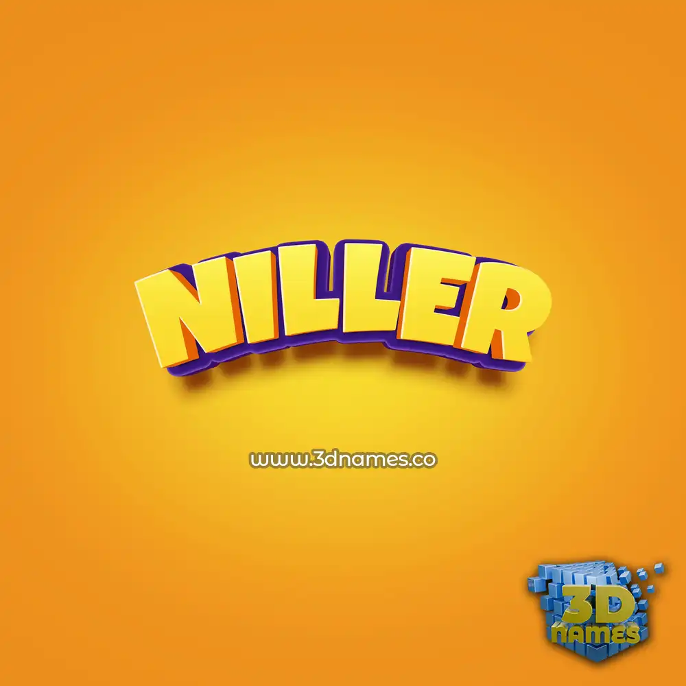 niller in Orange Toon style - 3D name wallpaper