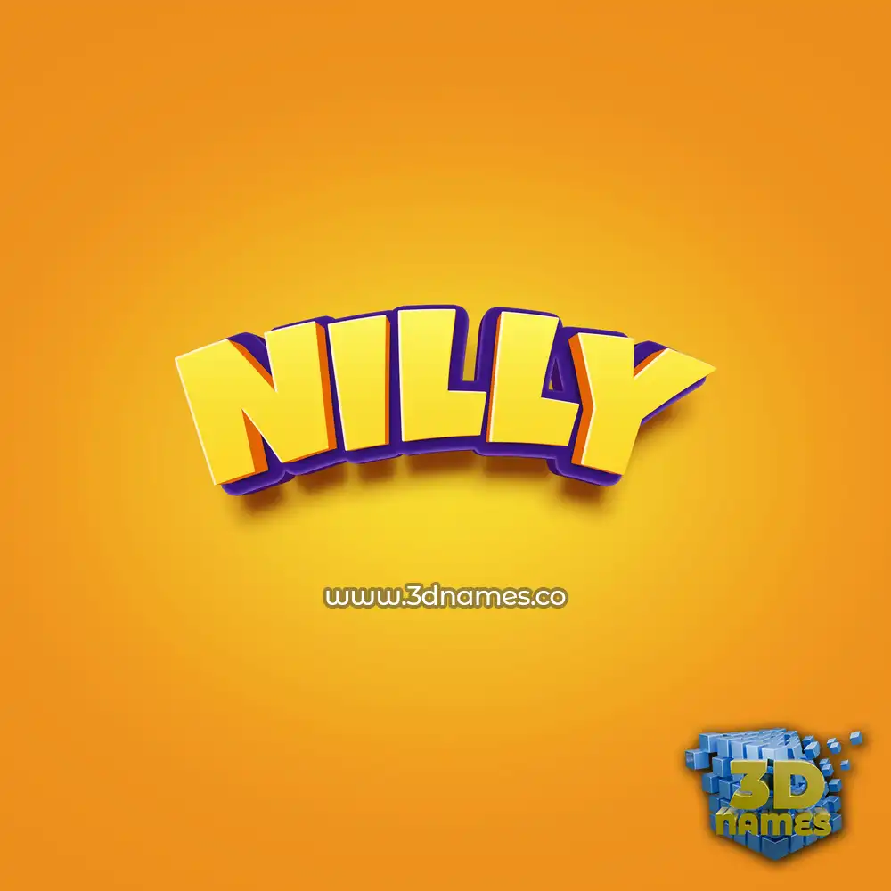nilly in Orange Toon style - 3D name wallpaper