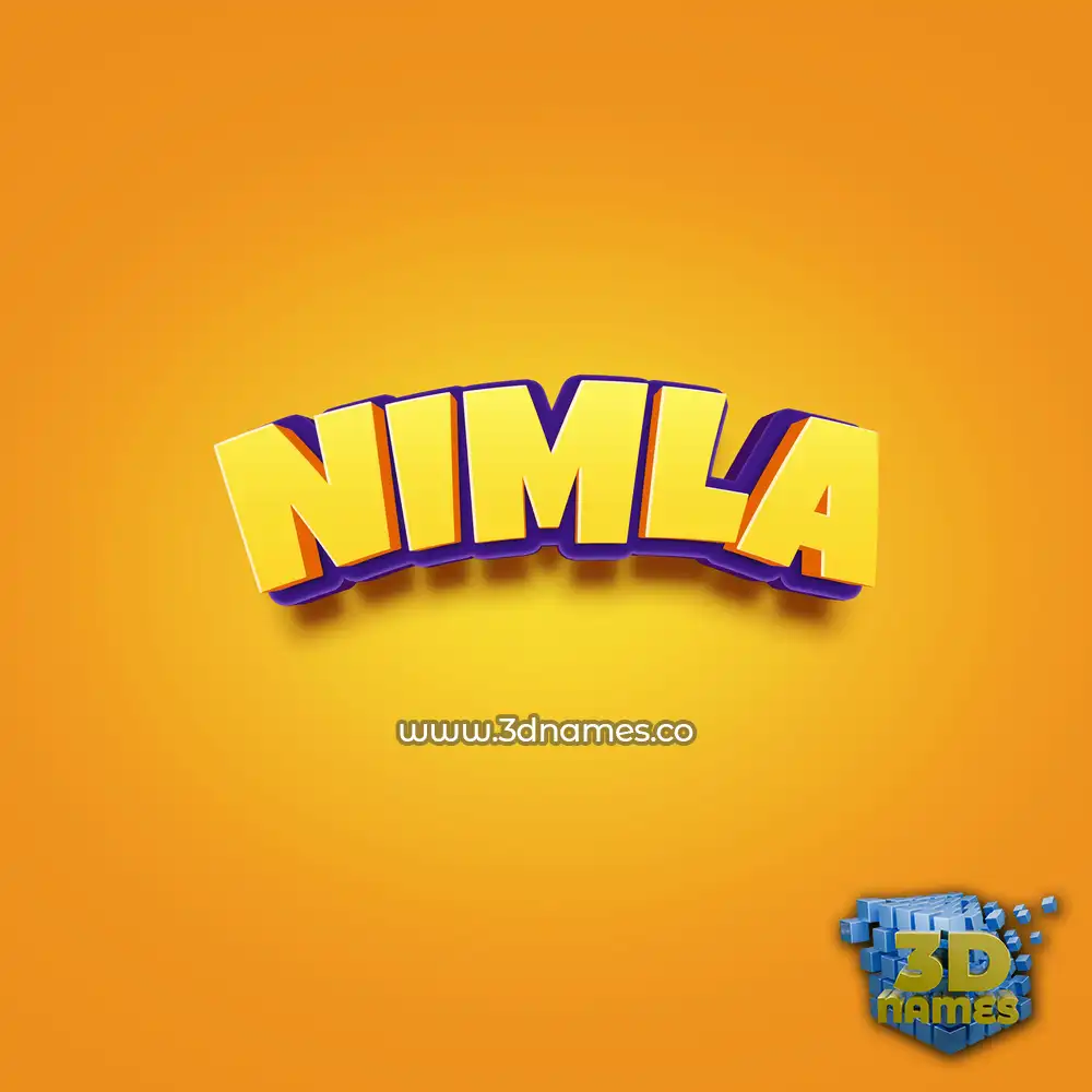 nimla in Orange Toon style - 3D name wallpaper