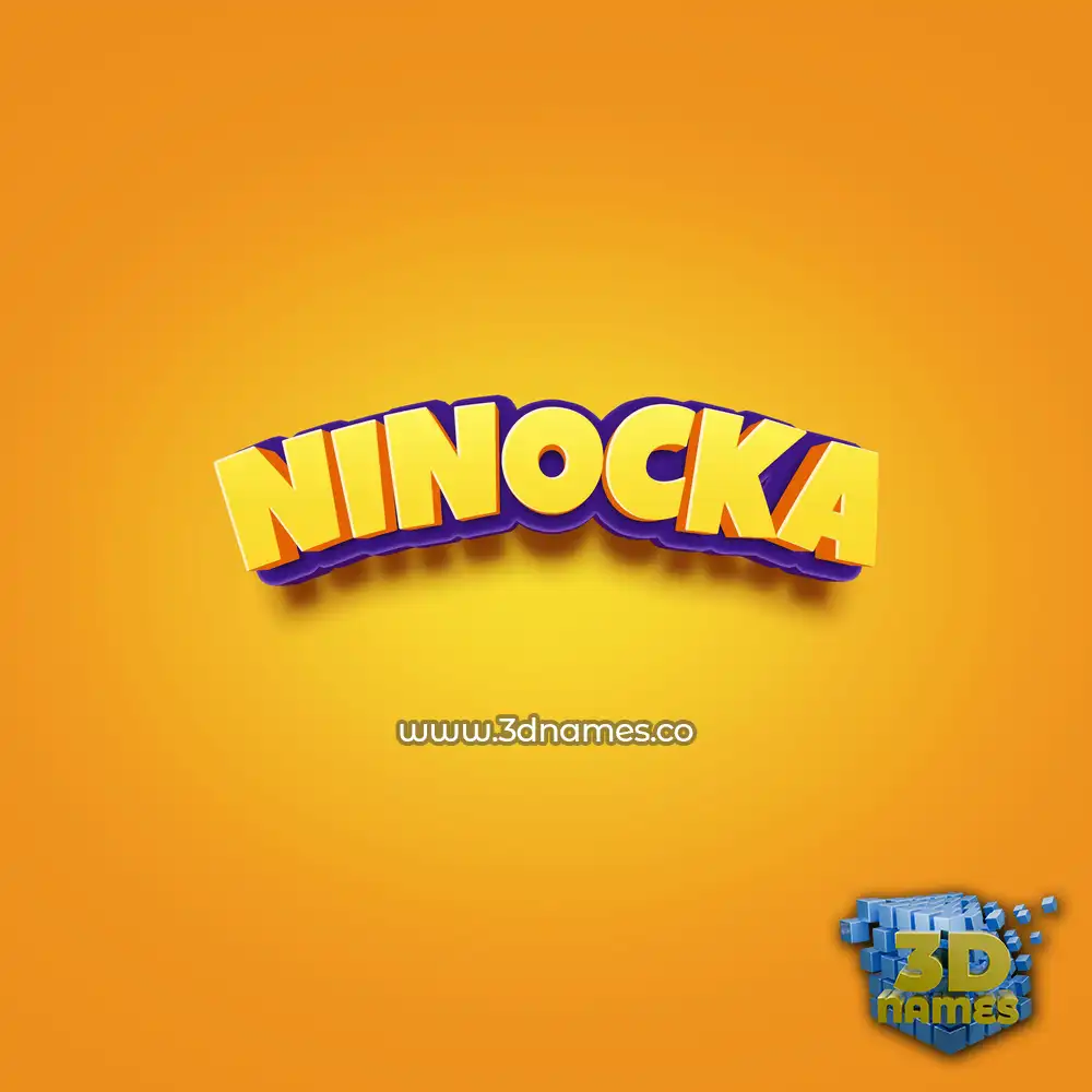 ninocka in Orange Toon style - 3D name wallpaper