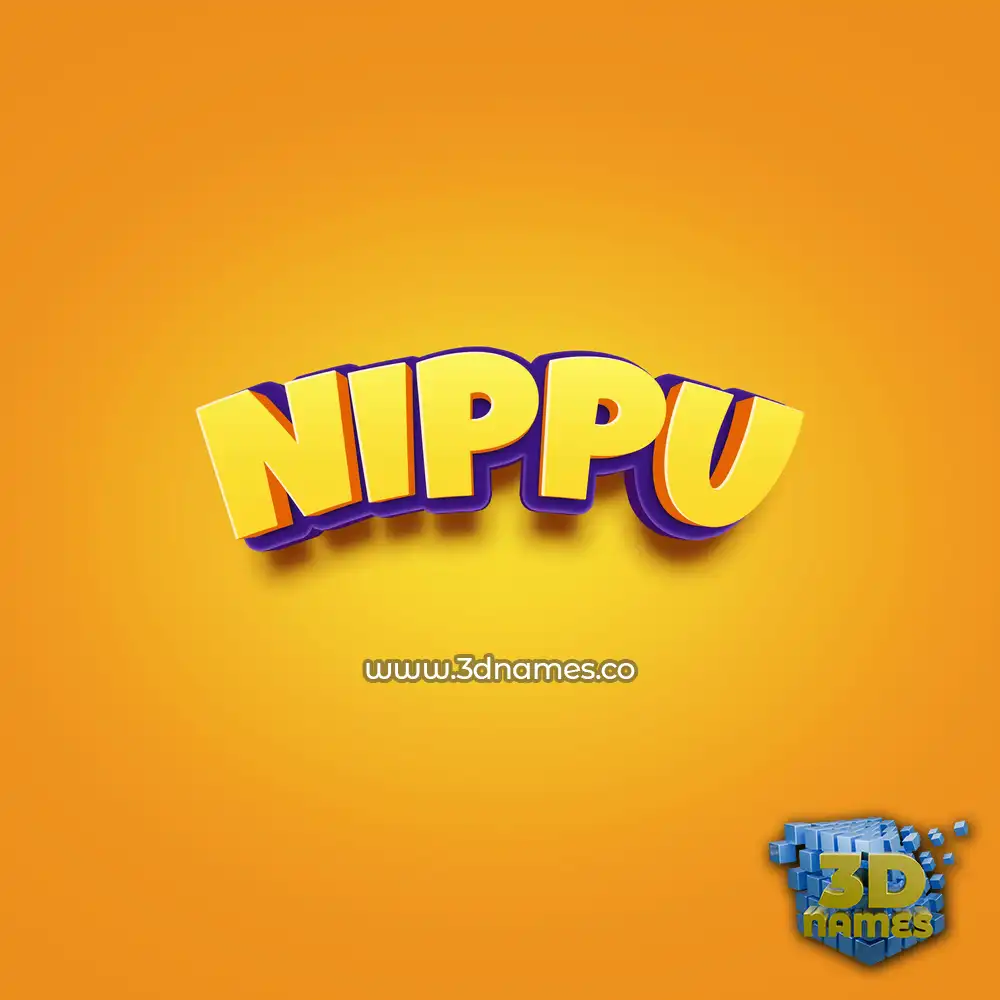 nippu in Orange Toon style - 3D name wallpaper