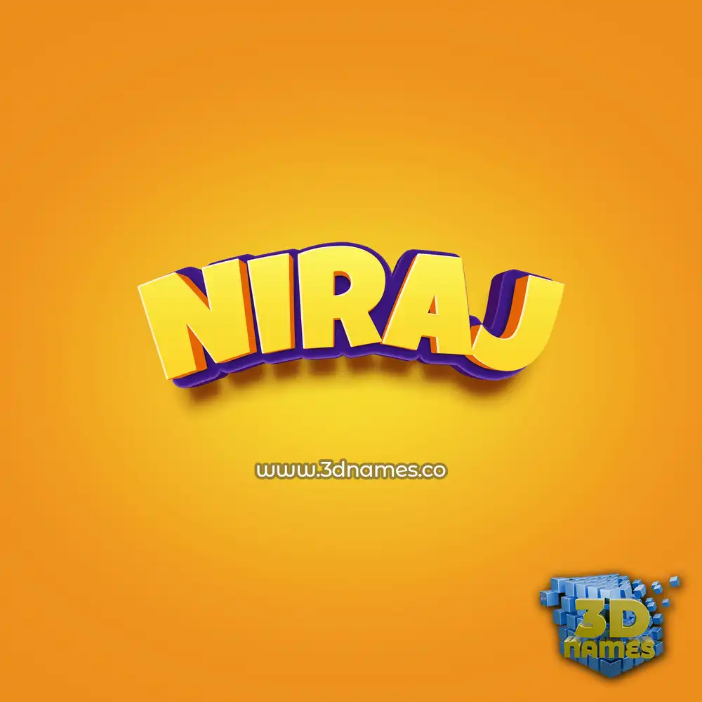 niraj in Orange Toon style - 3D name wallpaper