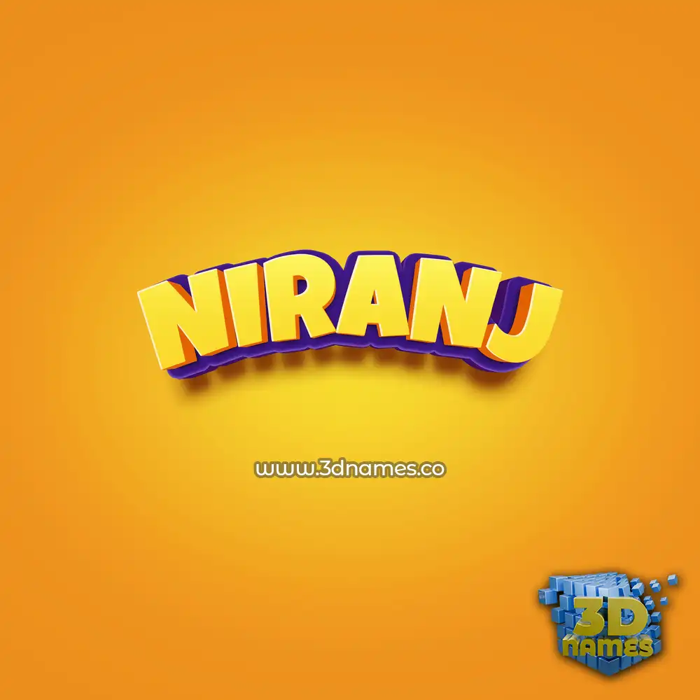 niranj in Orange Toon style - 3D name wallpaper