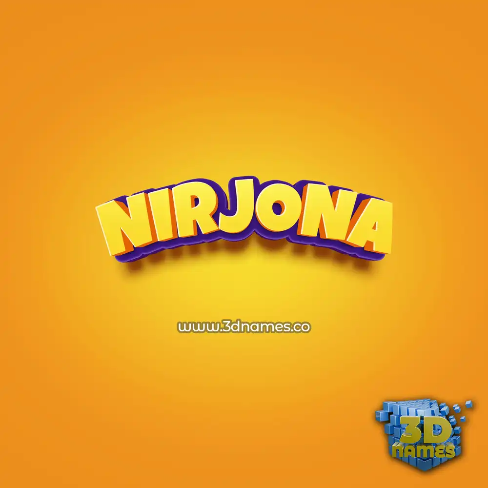 nirjona in Orange Toon style - 3D name wallpaper