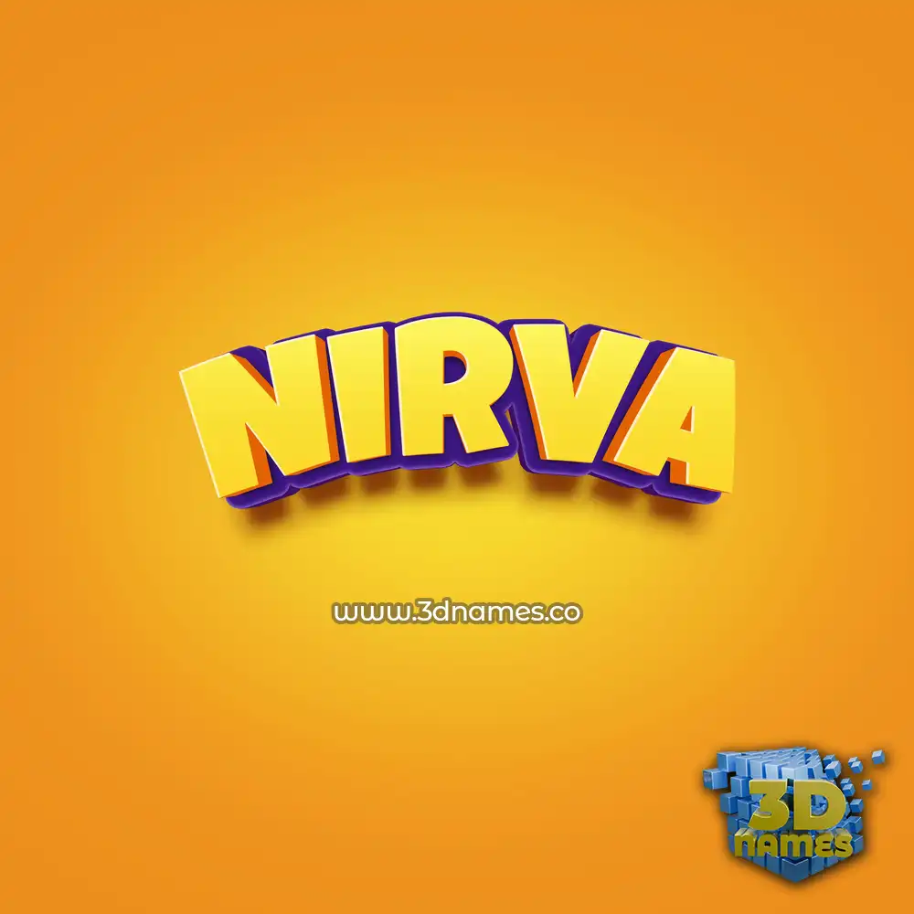 nirva in Orange Toon style - 3D name wallpaper