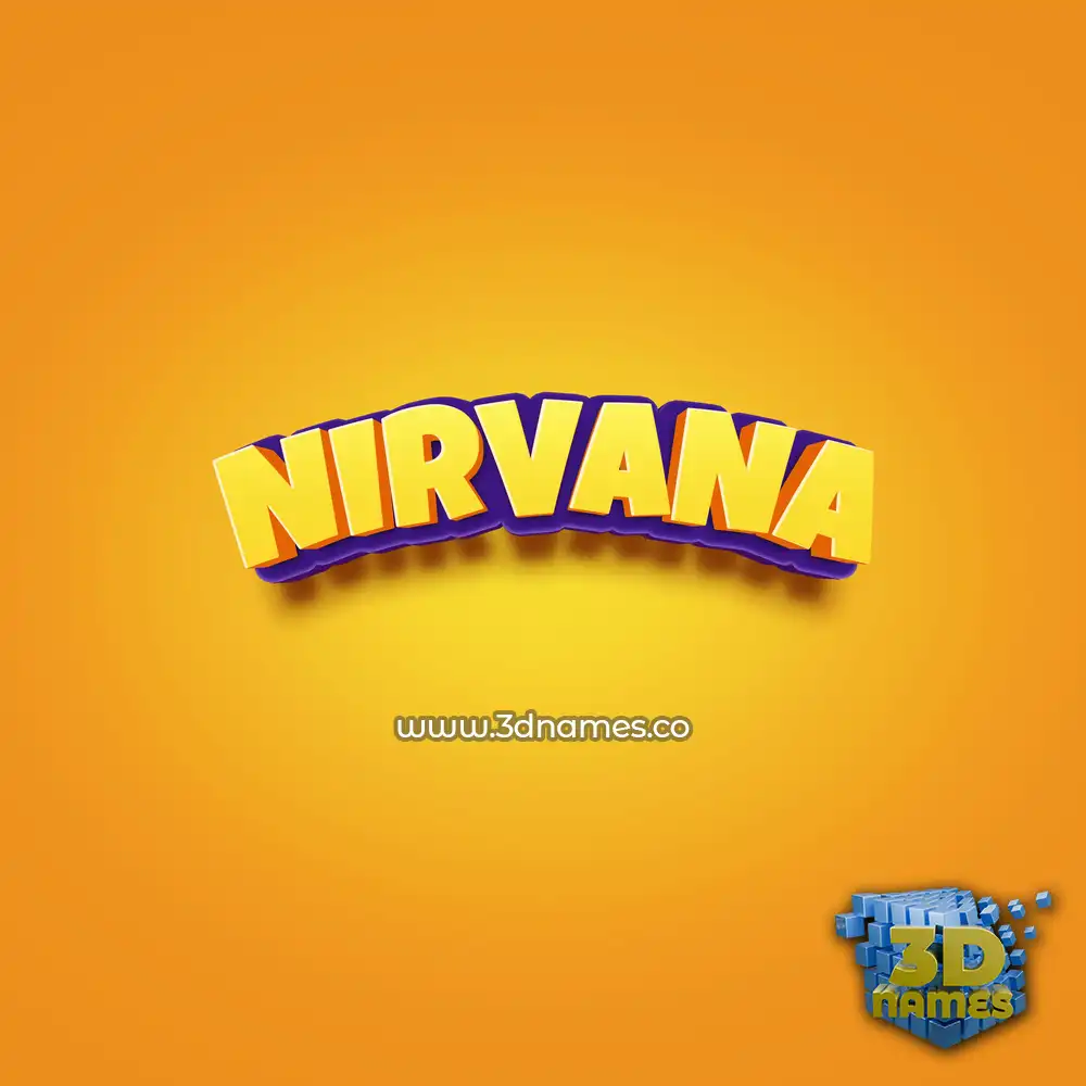 nirvana in Orange Toon style - 3D name wallpaper