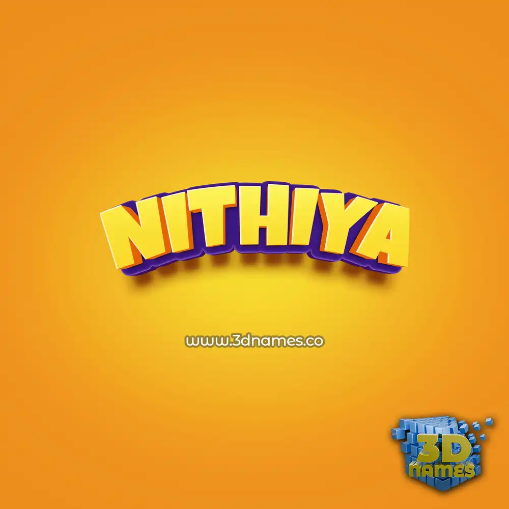 nithiya in Orange Toon style - 3D name wallpaper