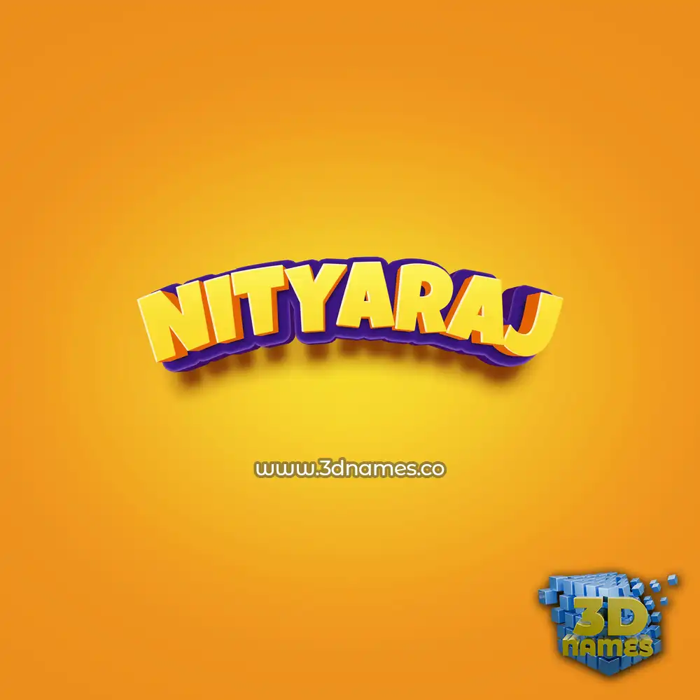 nityaraj in Orange Toon style - 3D name wallpaper