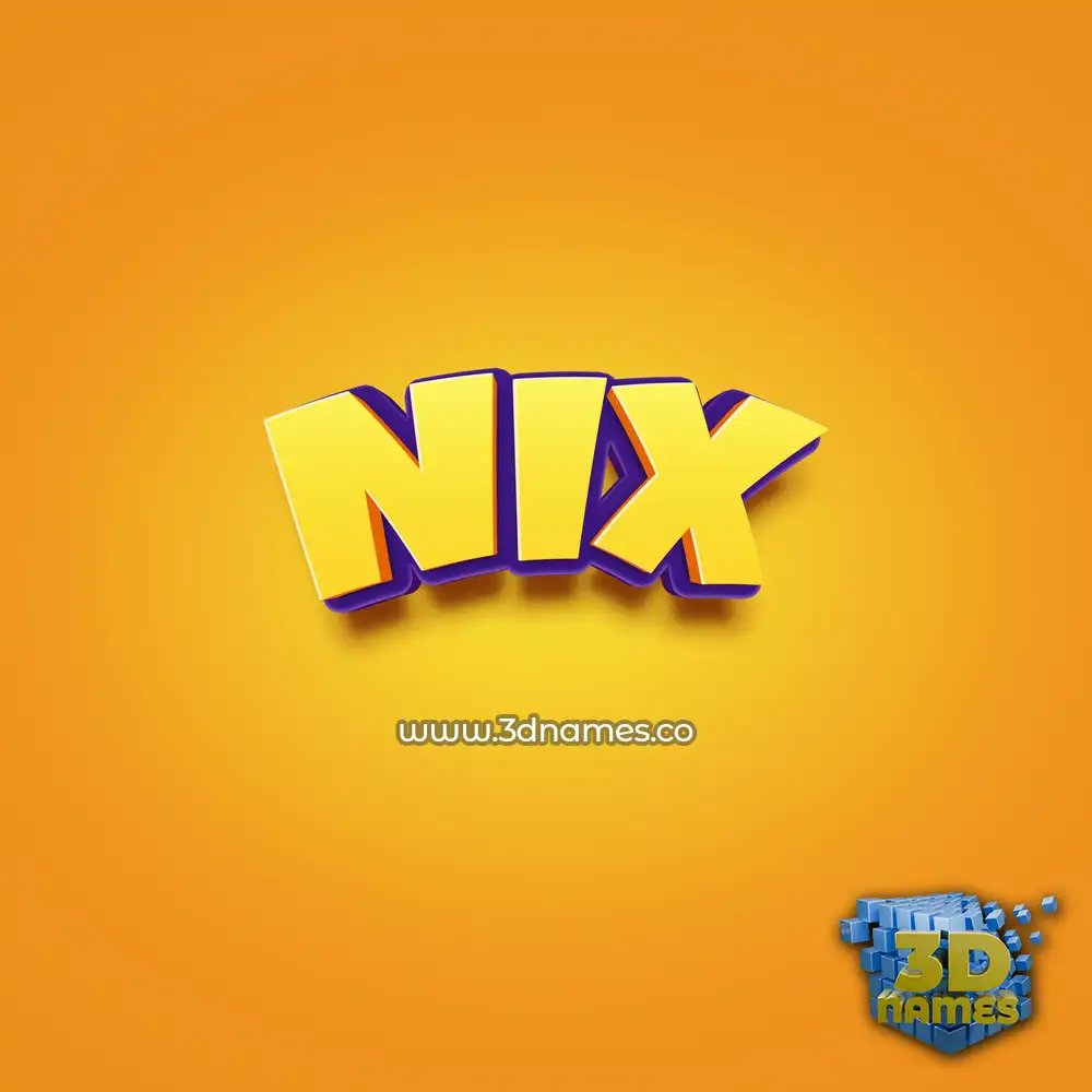 nix in Orange Toon style - 3D name wallpaper