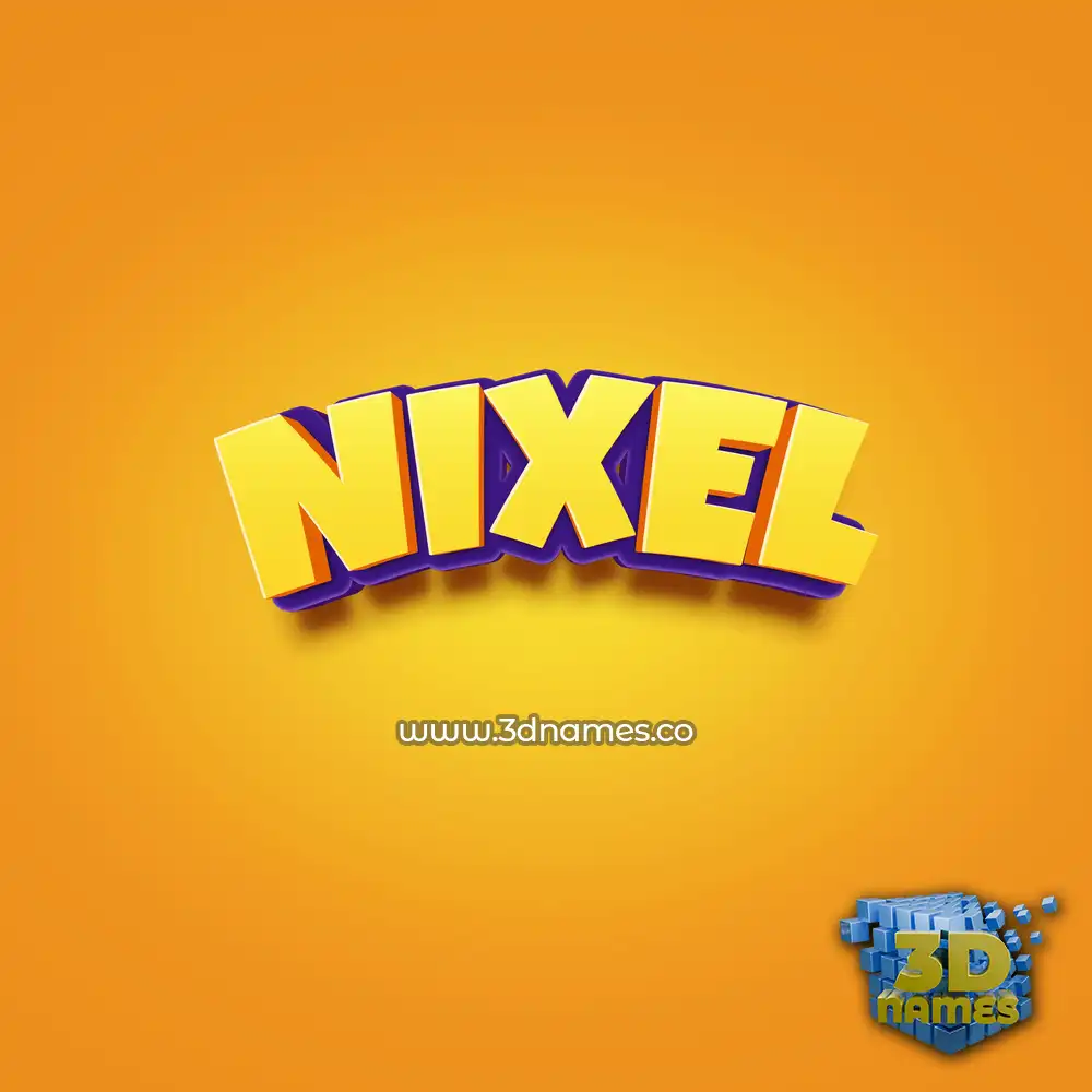 nixel in Orange Toon style - 3D name wallpaper