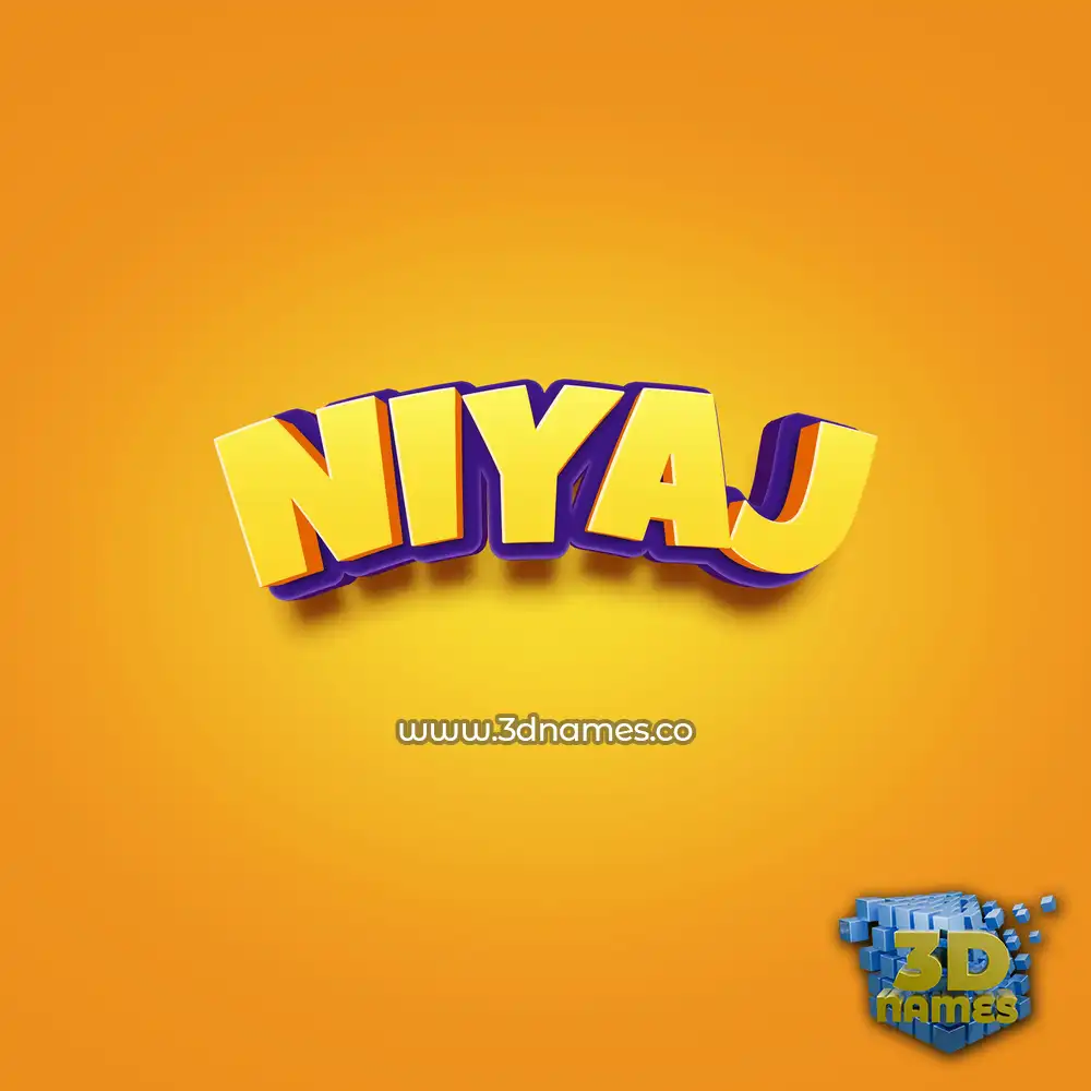 niyaj in Orange Toon style - 3D name wallpaper