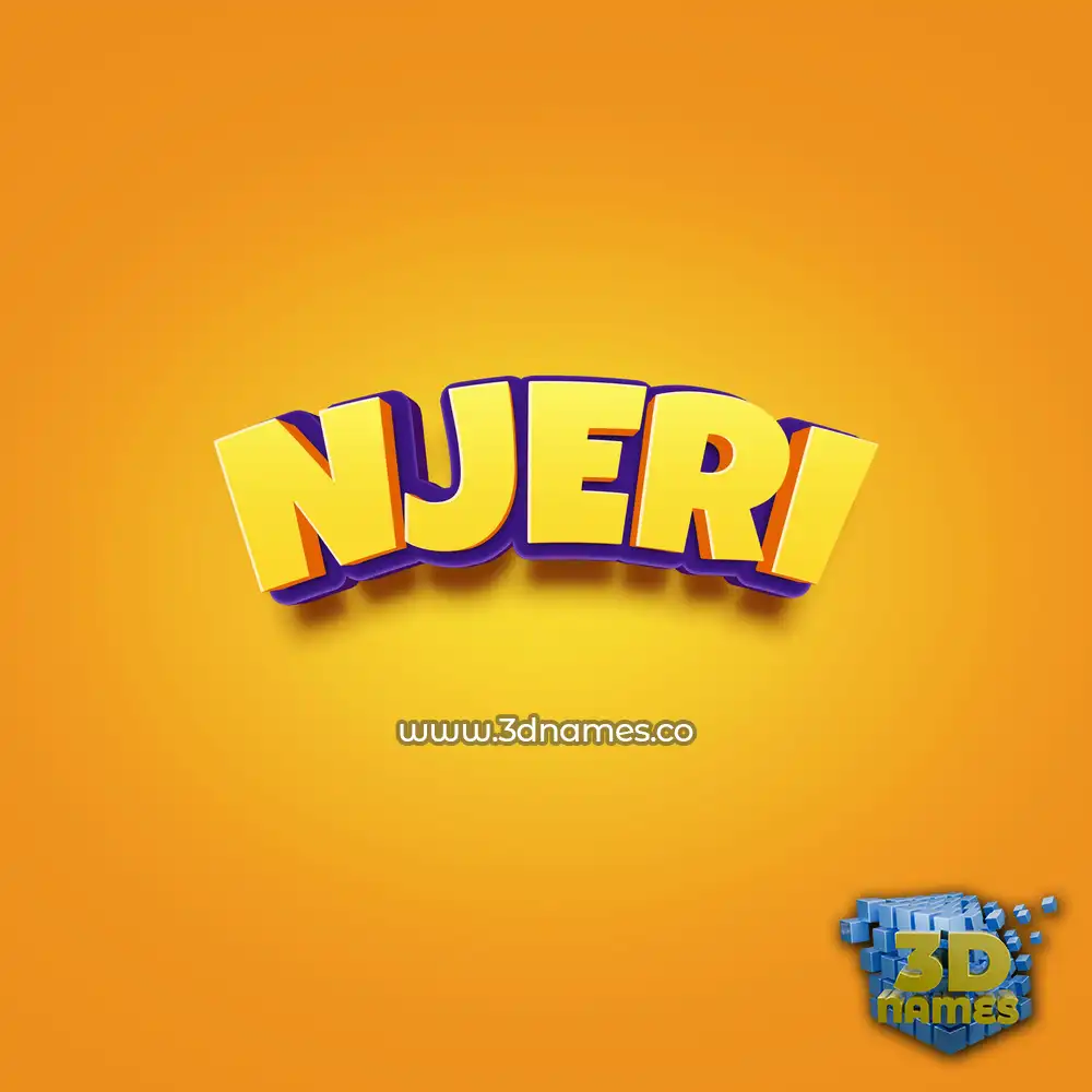 njeri in Orange Toon style - 3D name wallpaper