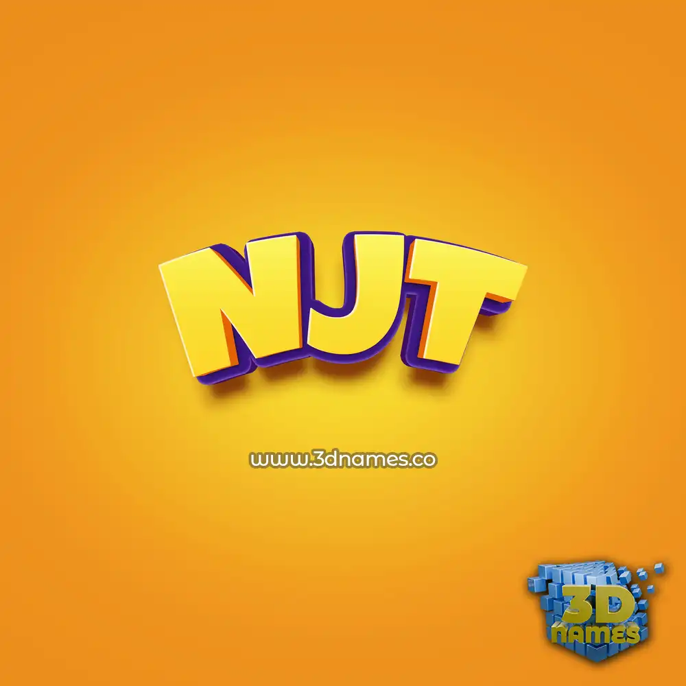 njt in Orange Toon style - 3D name wallpaper