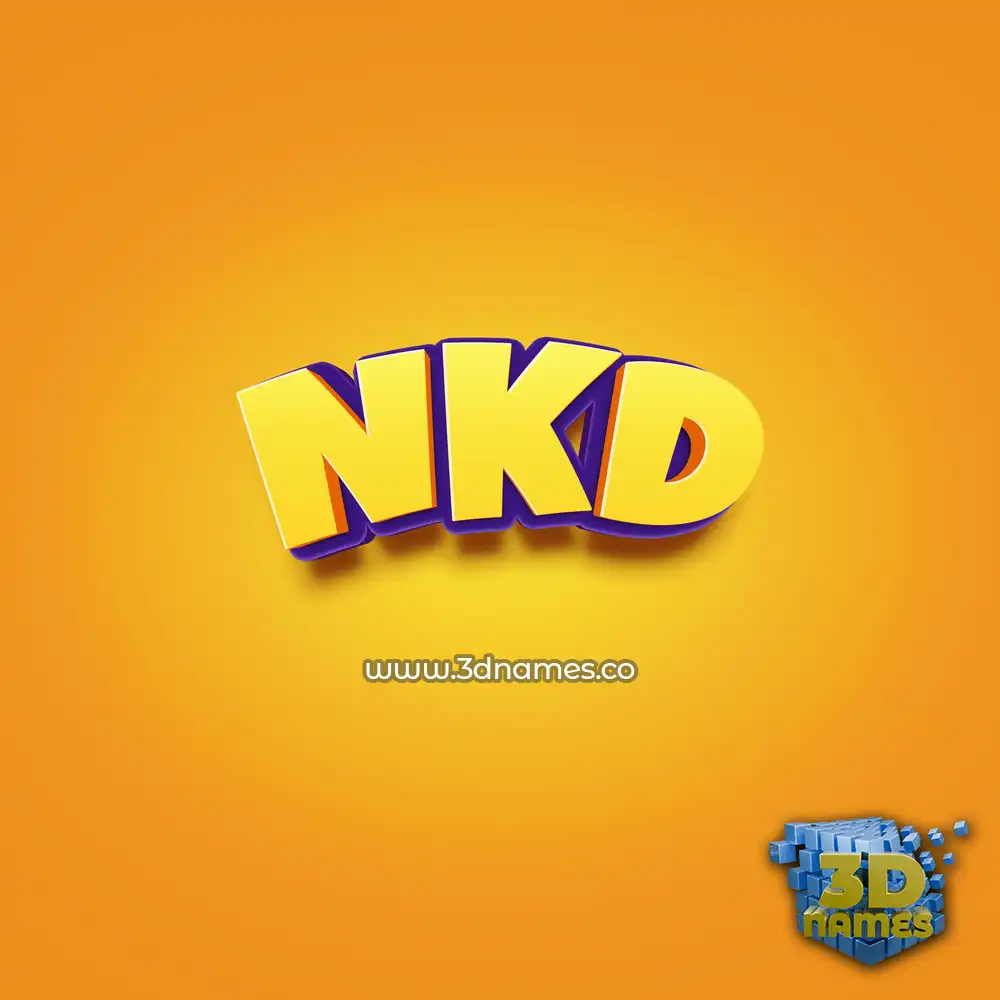 nkd in Orange Toon style - 3D name wallpaper
