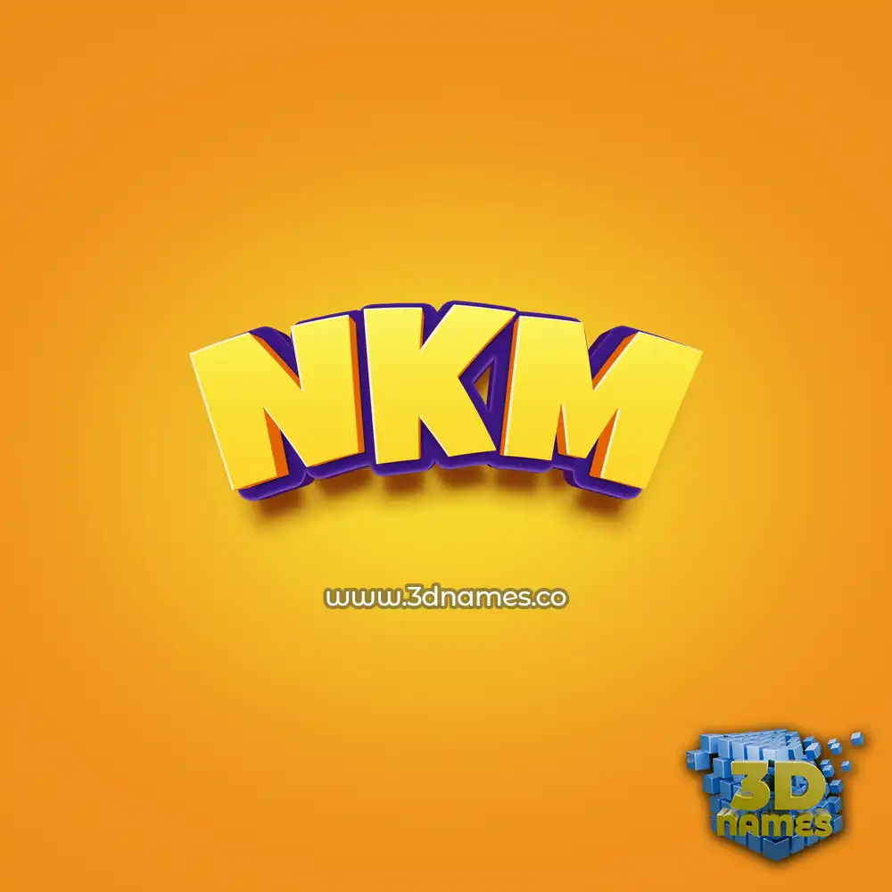 nkm in Orange Toon style - 3D name wallpaper