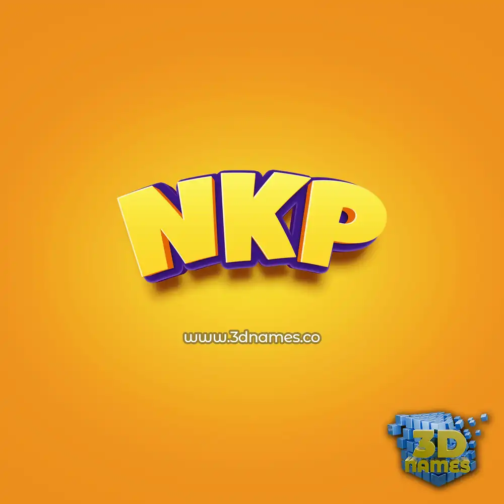 nkp in Orange Toon style - 3D name wallpaper