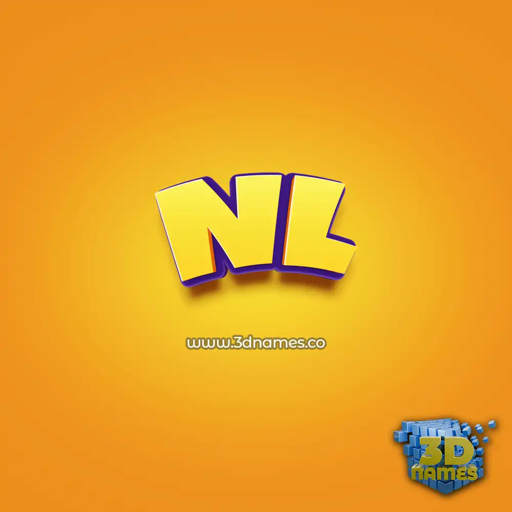 nl in Orange Toon style - 3D name wallpaper