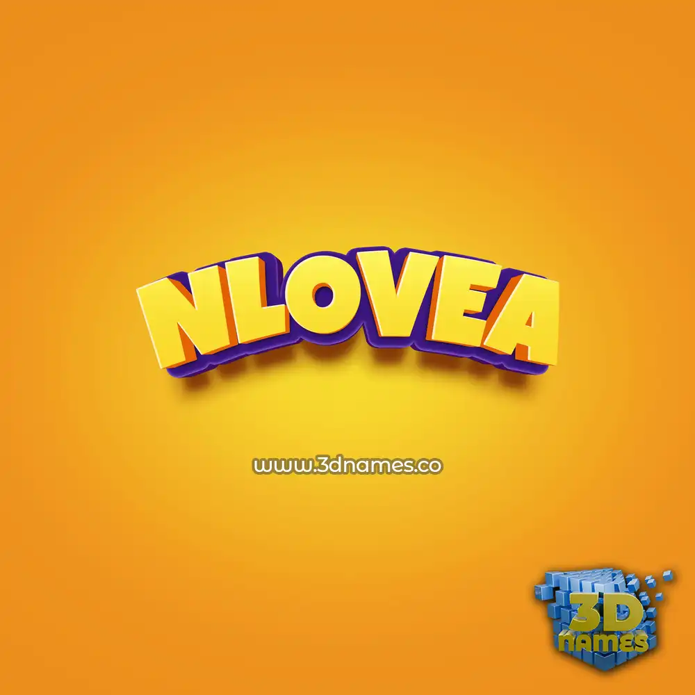 nlovea in Orange Toon style - 3D name wallpaper