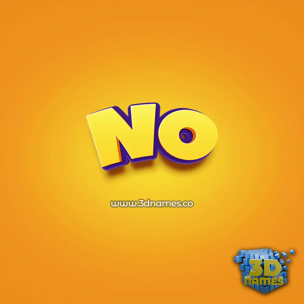 no in Orange Toon style - 3D name wallpaper
