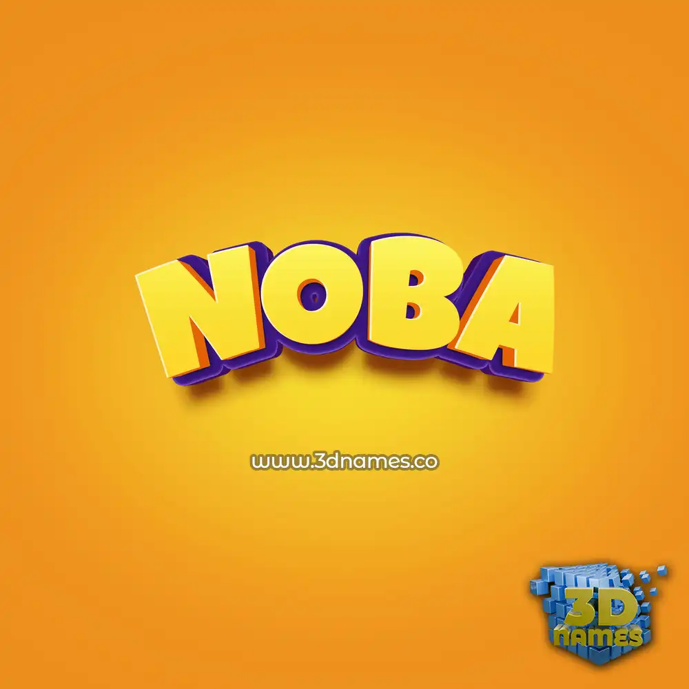noba in Orange Toon style - 3D name wallpaper