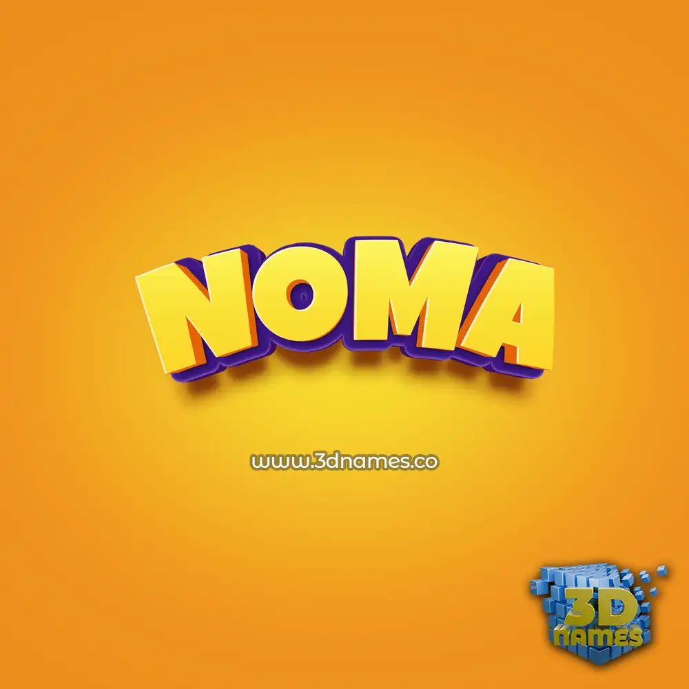 noma in Orange Toon style - 3D name wallpaper