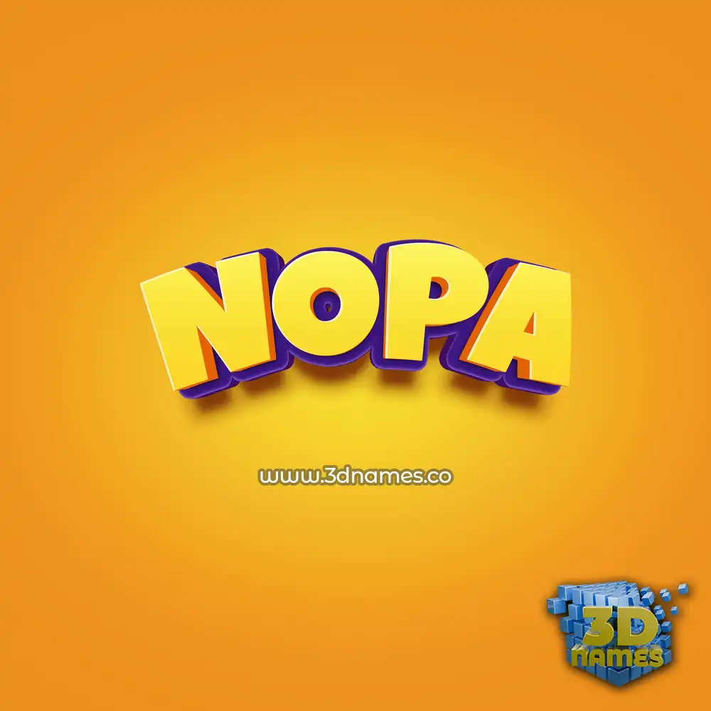 nopa in Orange Toon style - 3D name wallpaper
