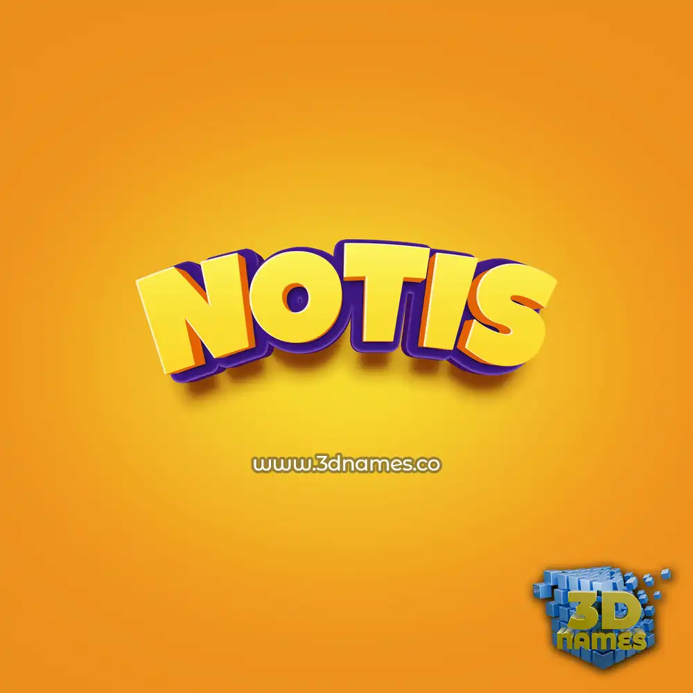 notis in Orange Toon style - 3D name wallpaper