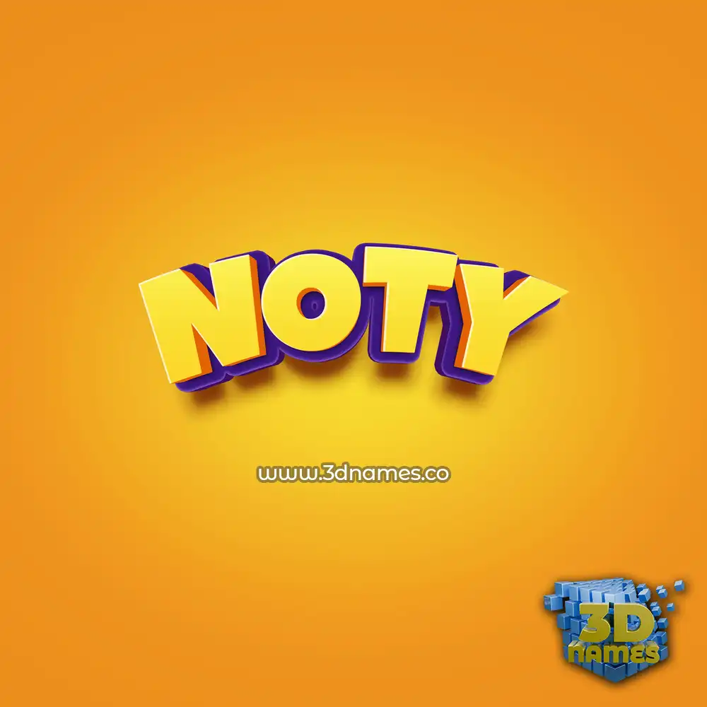 noty in Orange Toon style - 3D name wallpaper