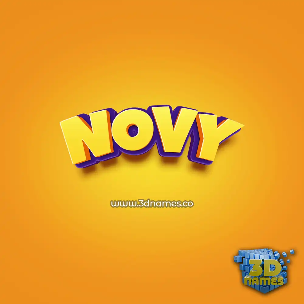 novy in Orange Toon style - 3D name wallpaper