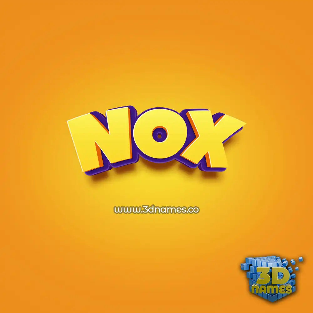 nox in Orange Toon style - 3D name wallpaper