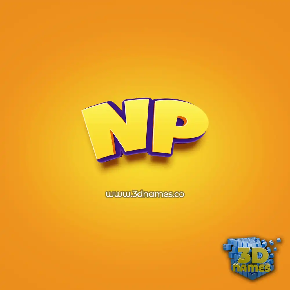np in Orange Toon style - 3D name wallpaper