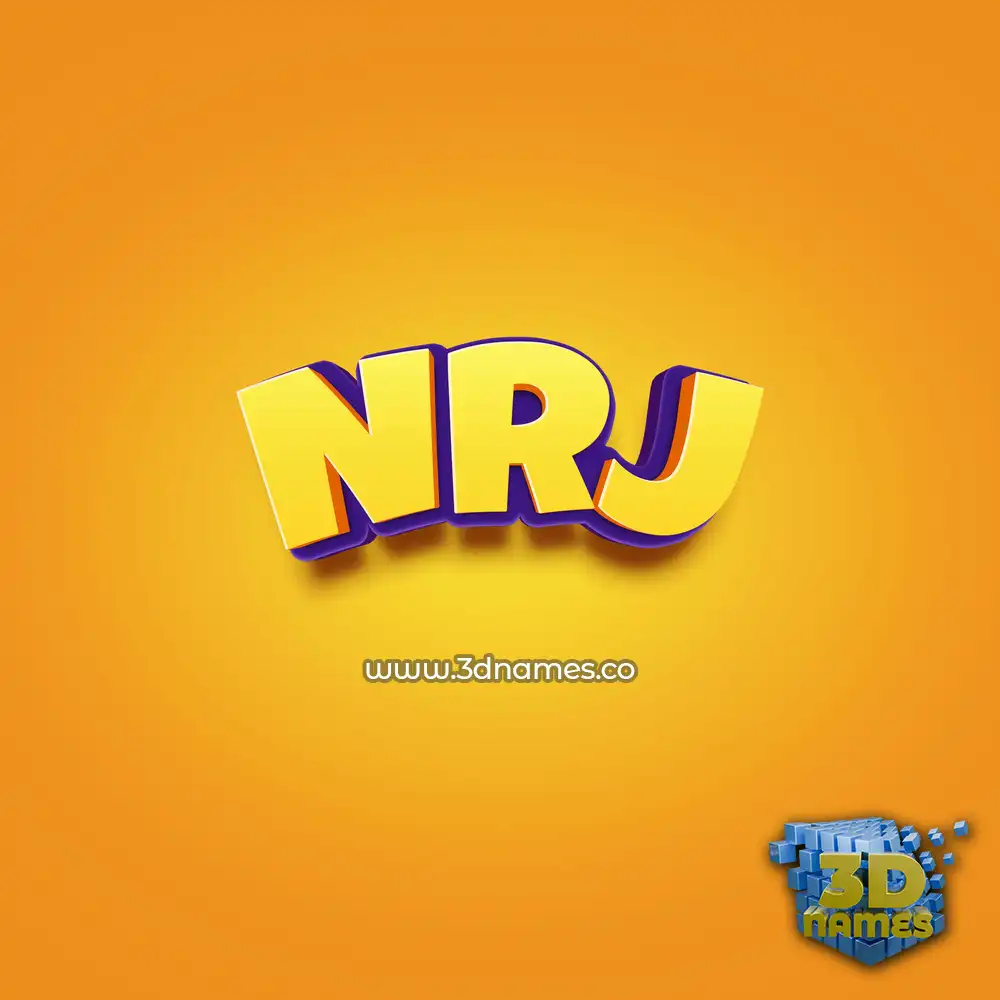 nrj in Orange Toon style - 3D name wallpaper